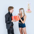 Romantična LED lampa sa ružom i medom