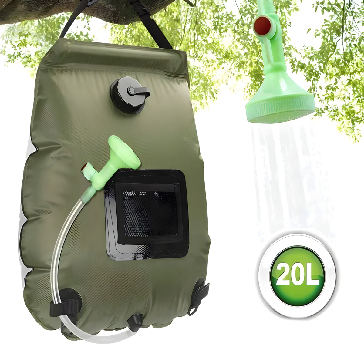 Solarni tuš za kampovanje 20L