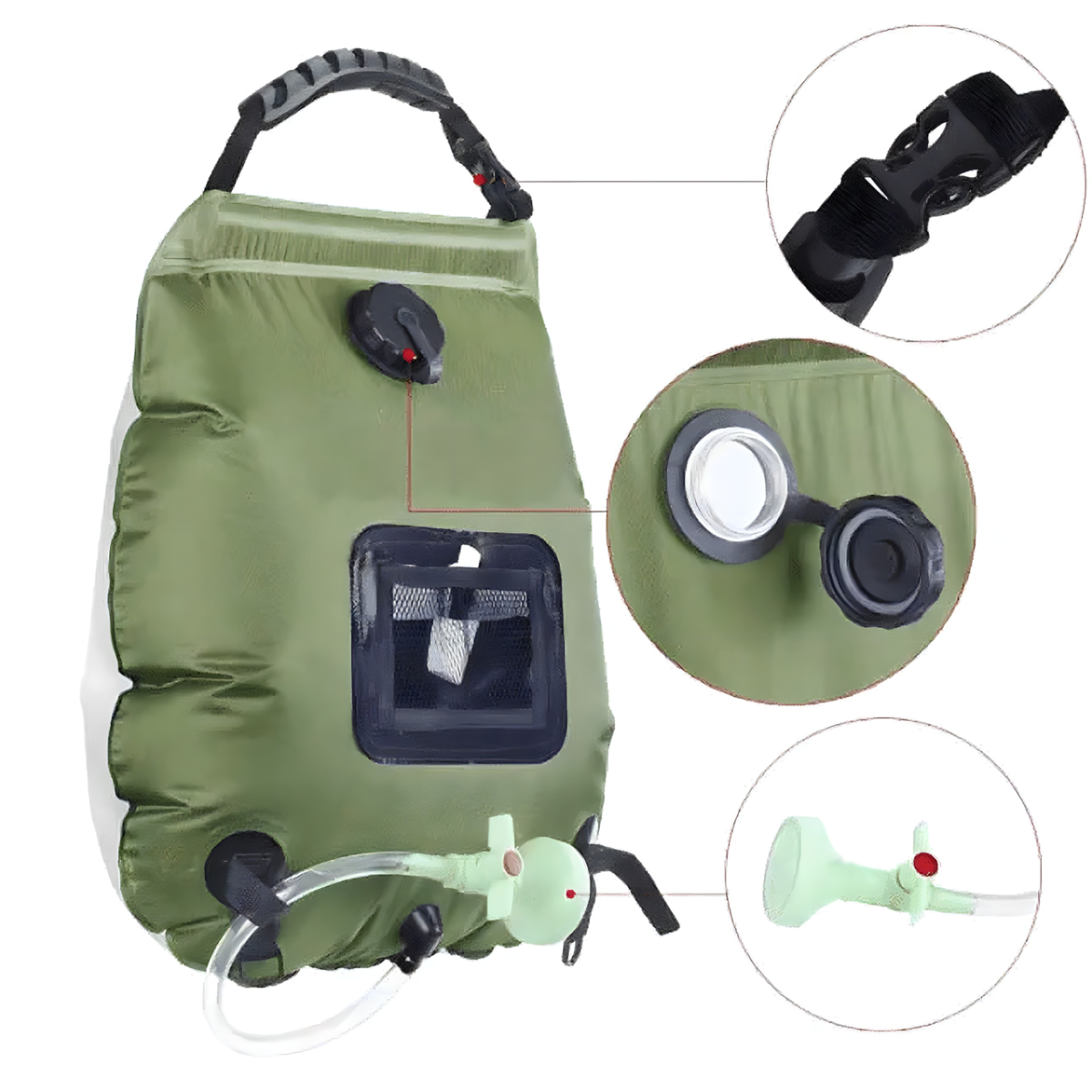 Solarni tuš za kampovanje 20L