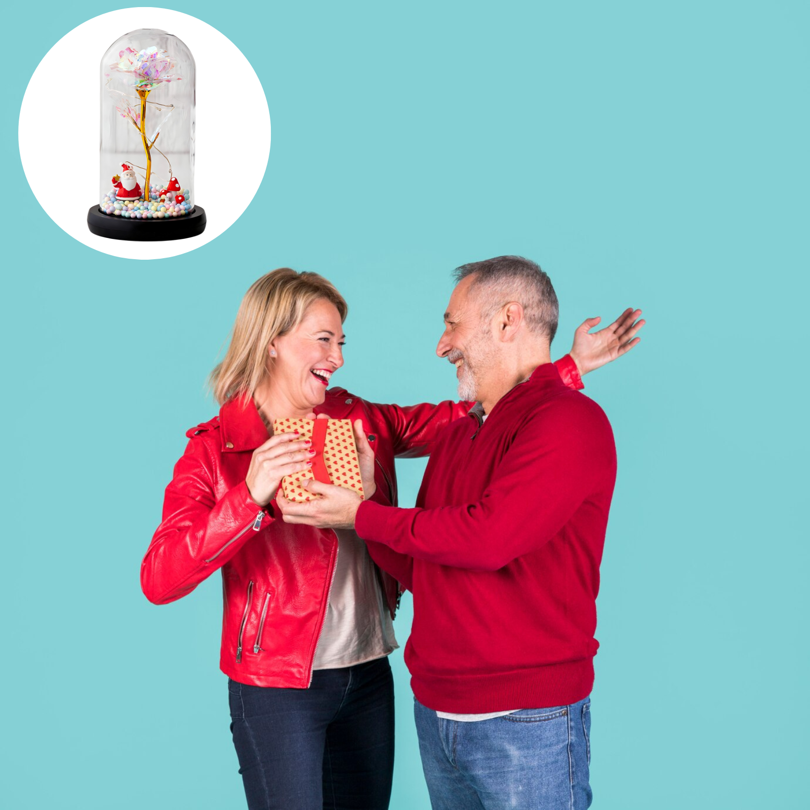 Vječna svjetleća ruža u staklenom zvonu